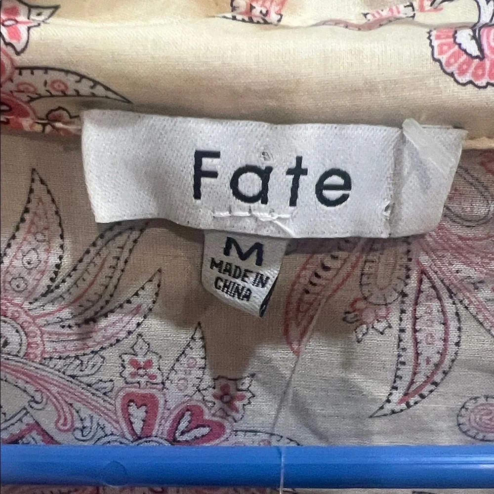 Fate Pink and Cream Paisley Dress LS size medium - Picture 2 of 8